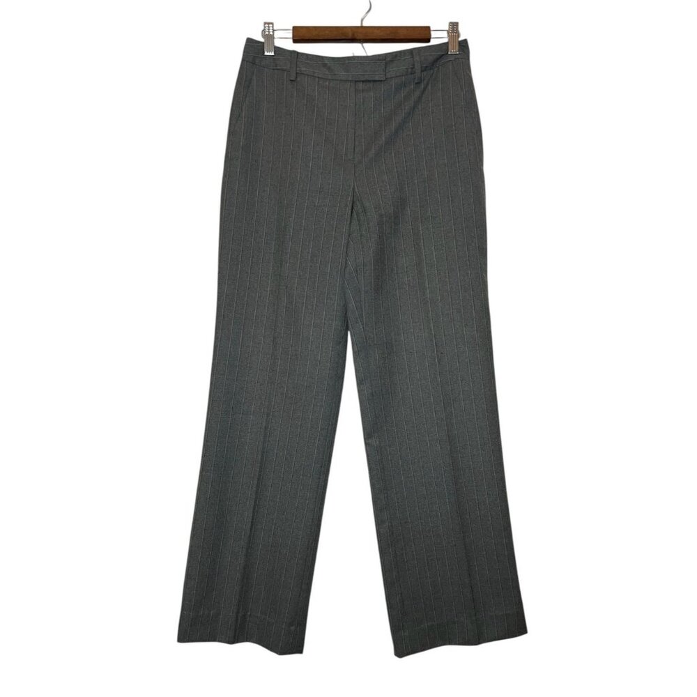 Brooks Brother Women Dress Pants Size 4 Gray 100% Wool Stripes Pockets Straight